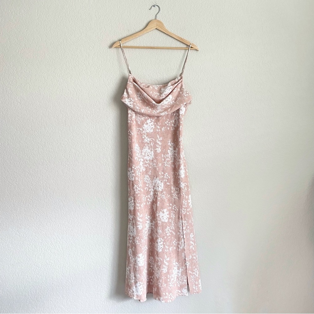 Saints and Secrets Dress Womens 10 Cowl Neck Floral Slip Midi